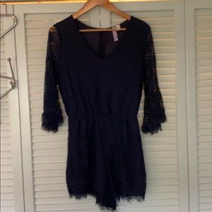 Navy lace romper